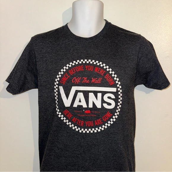 Men’s vans graphic T-Shirt heather gray with red and white logo size small 🆕 - Picture 5 of 12